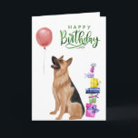 Happy Birthday German Shepherd Waterverf Kaart<br><div class="desc">Dit ontwerp kan worden gepersonaliseerd door de Edit optie van het Ontwerp te kiezen. Je kunt ook overdragen naar andere objecten. Neem contact met me op via colorflowcreations@gmail.com of gebruik de chatoptie bovenaan de pagina als u dit ontwerp op een ander product wilt plaatsen of hulp nodig hebt. Bekijk meer...</div>