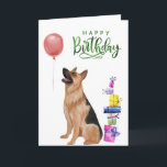 Happy Birthday German Shepherd Waterverf Kaart<br><div class="desc">Dit ontwerp kan worden gepersonaliseerd door de Edit optie van het Ontwerp te kiezen. Je kunt ook overdragen naar andere objecten. Neem contact met me op via colorflowcreations@gmail.com of gebruik de chatoptie bovenaan de pagina als u dit ontwerp op een ander product wilt plaatsen of hulp nodig hebt. Bekijk meer...</div>