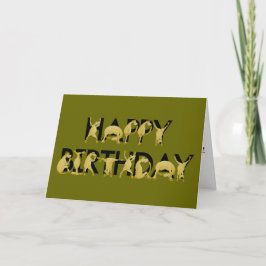 Happy Birthday geschreven in pony's! Kaart