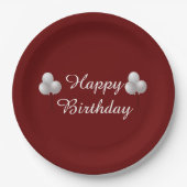 Happy Birthday, gevierde ballonnen Papieren Bordje (Voorkant)