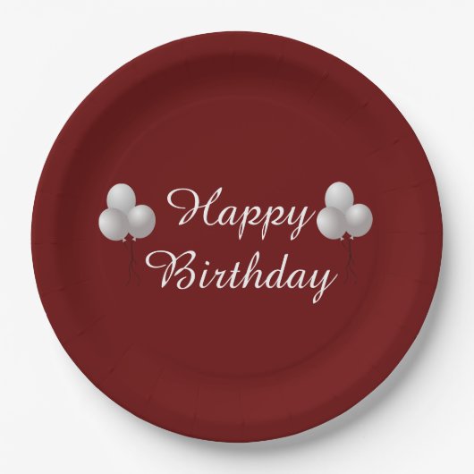 Happy Birthday, gevierde ballonnen Papieren Bordje (Voorkant)