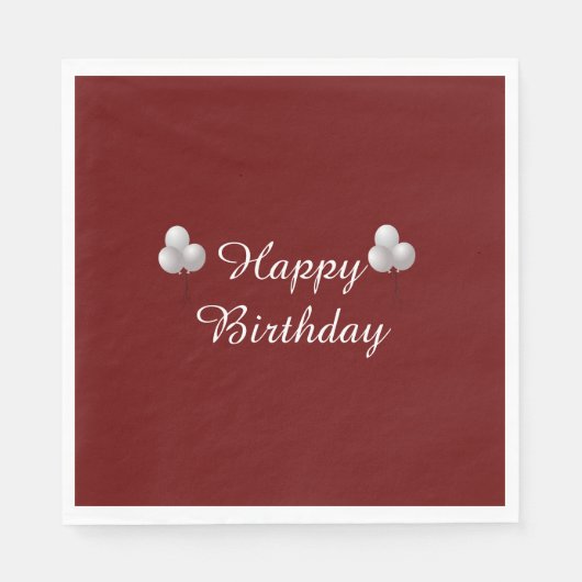 Happy Birthday, gevierde ballonnen Servet (Voorkant)