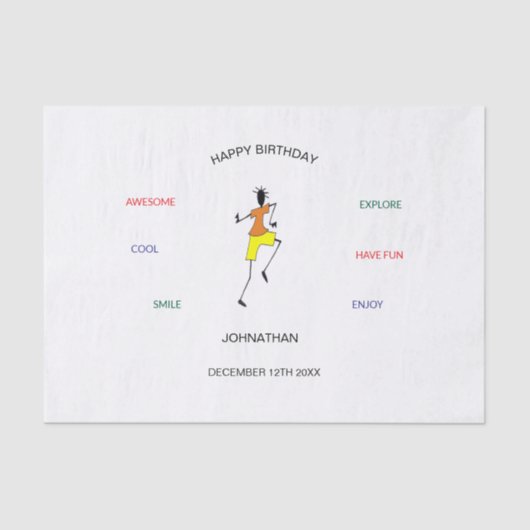 Happy Birthday Geweldige dansbewegingen Tissuepapier (Voorkant)