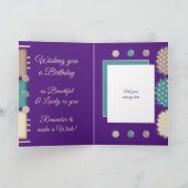 Happy Birthday geweldige dochter royal paars Kaart (Binnen)