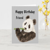 Happy Birthday Geweldige Friend Funny Panda Beer Kaart (Gele Bloem)