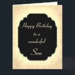 Happy Birthday - geweldige Son Greeting Kaart<br><div class="desc">Stijlvol en Chic Happy Birthday Son design Wenskaart.</div>