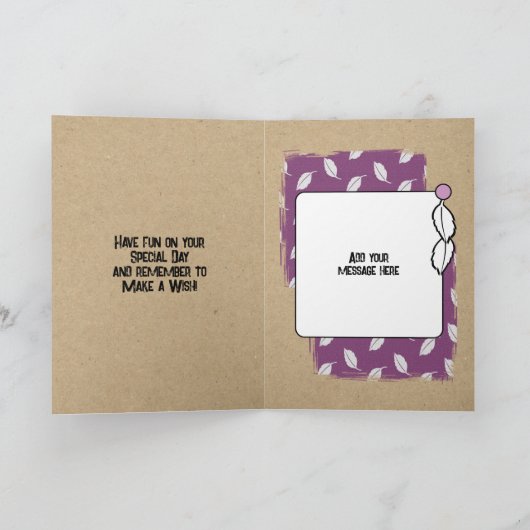 Happy Birthday geweldige tante foto paars Kaart (Binnen)