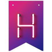 Happy Birthday Ggloing Neon Lights op verloop Vlaggetjes (Tweede vlag)