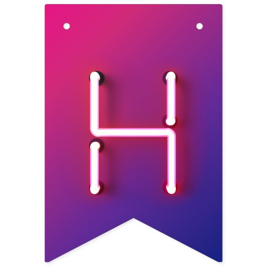 Happy Birthday Ggloing Neon Lights op verloop Vlaggetjes (Tweede vlag)