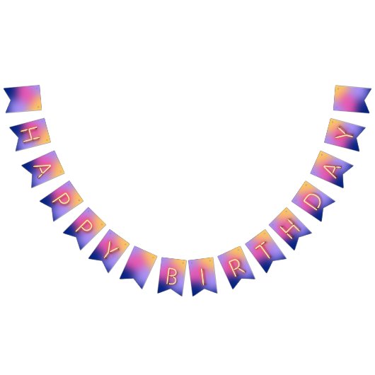 Happy Birthday Ggloing Neon Lights Rainbow Blend Vlaggetjes (Alle)
