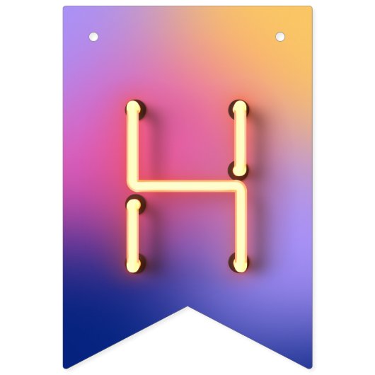 Happy Birthday Ggloing Neon Lights Rainbow Blend Vlaggetjes (Tweede vlag)