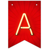 Happy Birthday Ggloing Neon Lights Red Starburst Vlaggetjes (Derde vlag)