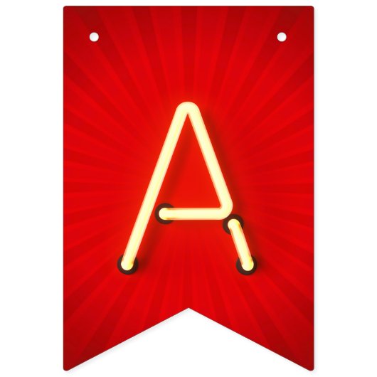 Happy Birthday Ggloing Neon Lights Red Starburst Vlaggetjes (Derde vlag)