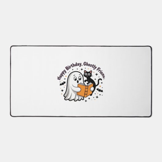 Happy Birthday Ghost Cat PNG - Spooky Schattige Cl Bureaumat (Voorkant)