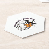 Happy Birthday Ghost Cat PNG - Spooky Schattige Cl Kartonnen Onderzetters (Schuin)