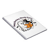 Happy Birthday Ghost Cat PNG - Spooky Schattige Cl Notitieboek (Rechterzijde)
