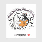 Happy Birthday Ghost Cat PNG - Spooky Schattige Cl Sticker (Vel)