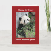 Happy Birthday Giant Panda - grootdochter Kaart (Voorkant)