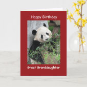 Happy Birthday Giant Panda - grootdochter Kaart (Gele Bloem)