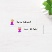 Happy Birthday Giant Pink Cake Gift Label Mini Visitekaartjes (Bureau)