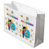 Happy Birthday Gift Bag African Boy Groot Cadeauzakje (Voorkant Gekanteld)
