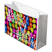 Happy Birthday Gift Bag-ballonnen Groot Cadeauzakje (Voorkant Gekanteld)