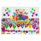 Happy Birthday Gift Bag-ballonnen Groot Cadeauzakje (Voorkant)