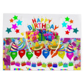 Happy Birthday Gift Bag-ballonnen Groot Cadeauzakje (Achterkant)