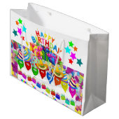 Happy Birthday Gift Bag-ballonnen Groot Cadeauzakje (Voorkant Gekanteld)