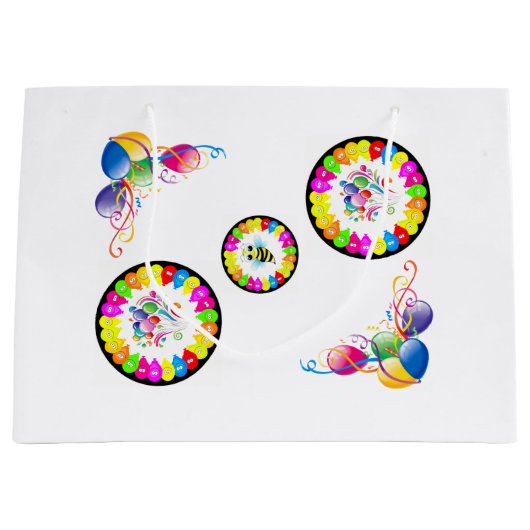 Happy Birthday Gift Bag Balloons Bumblebee Groot Cadeauzakje (Voorkant)