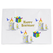 Happy Birthday Gift Bag Candle Groot Cadeauzakje (Voorkant)