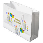 Happy Birthday Gift Bag Candle Groot Cadeauzakje (Voorkant Gekanteld)