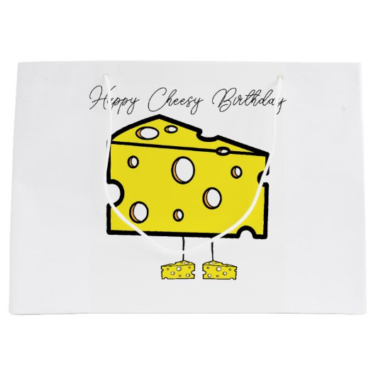 Happy Birthday Gift Bag Cheesy Birthday Groot Cadeauzakje (Voorkant)