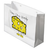 Happy Birthday Gift Bag Cheesy Birthday Groot Cadeauzakje (Voorkant Gekanteld)