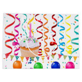 Happy Birthday Gift Bag Cupcake Confetti Groot Cadeauzakje (Achterkant)