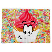 Happy Birthday Gift Bag Cupcake Groot Cadeauzakje (Voorkant)