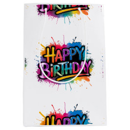 Happy Birthday Gift Bag Design Medium Cadeauzakje