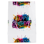 Happy Birthday Gift Bag Design Medium Cadeauzakje (Achterkant)