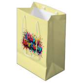 Happy Birthday Gift Bag Design Medium Cadeauzakje (Voorkant Gekanteld)