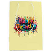 Happy Birthday Gift Bag Design Medium Cadeauzakje (Voorkant)
