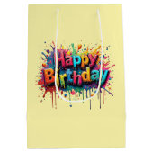 Happy Birthday Gift Bag Design Medium Cadeauzakje (Achterkant)