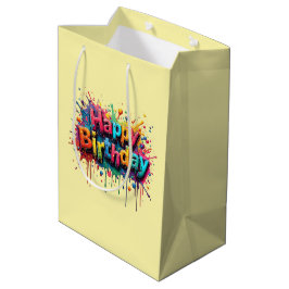 Happy Birthday Gift Bag Design Medium Cadeauzakje