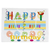 Happy Birthday Gift Bag EyeGlasses Groot Cadeauzakje (Achterkant)