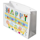 Happy Birthday Gift Bag EyeGlasses Groot Cadeauzakje (Achterkant Gekanteld)