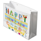 Happy Birthday Gift Bag EyeGlasses Groot Cadeauzakje (Voorkant Gekanteld)