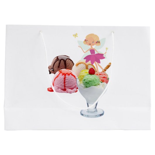 Happy Birthday Gift Bag Fairy Ice Cream Groot Cadeauzakje (Achterkant)