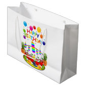 Happy Birthday Gift Bag Fruit Candles Groot Cadeauzakje (Voorkant Gekanteld)