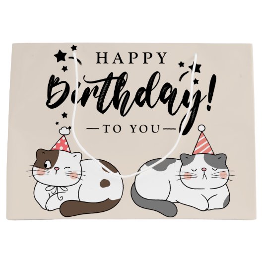 Happy Birthday Gift Bag Groot Cadeauzakje (Voorkant)