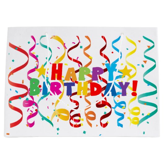 Happy Birthday Gift Bag Groot Cadeauzakje (Voorkant)