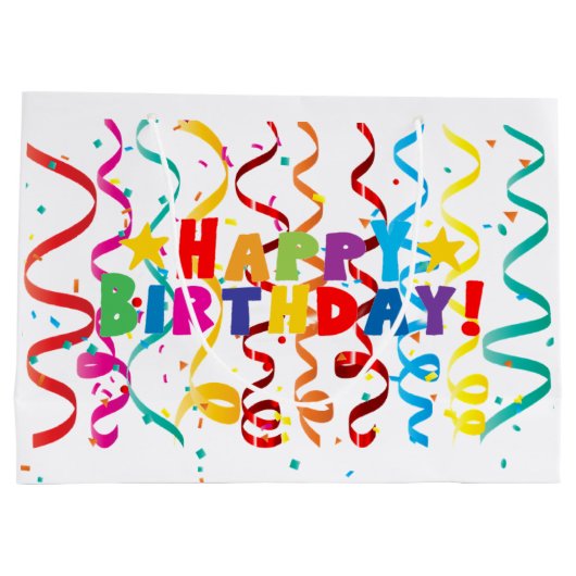 Happy Birthday Gift Bag Groot Cadeauzakje (Achterkant)